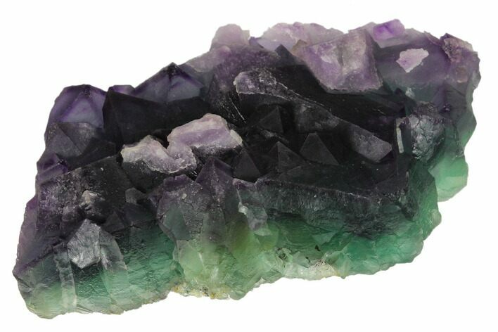 Purple-Green Octahedral Fluorite Crystal Cluster - Fluorescent! #139747